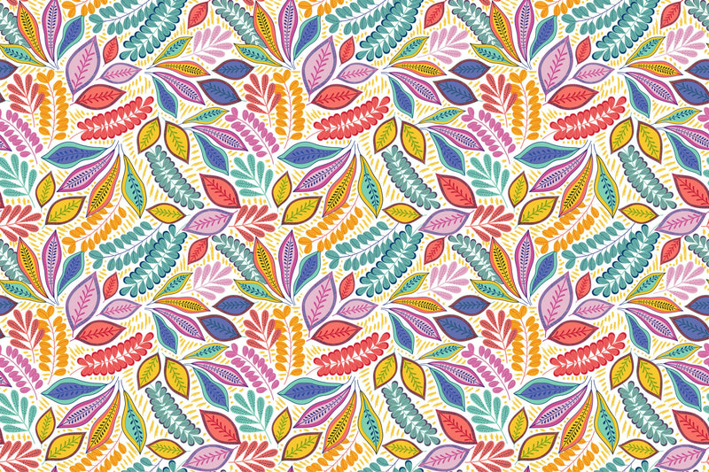 Tutti Fruity Tropical Leaves Vinyl Tablecloth Roll 20 Metres x 140cm Full Roll