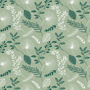 Wild Garden on Sage Green Vinyl Oilcloth Tablecloth