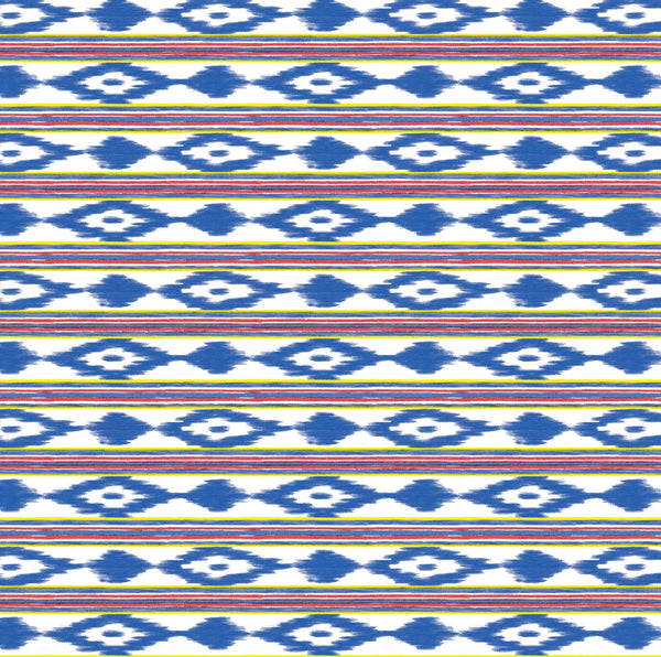 Ikat Stripe Azure PVC Vinyl Oilcloth Tablecloth