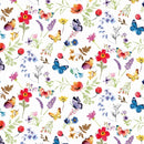 Butterfly Flowers Multi Vinyl Oilcloth Tablecloth
