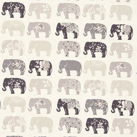 Elephants Natural Cotton Oilcloth Tablecloth by Clarke and Clarke
