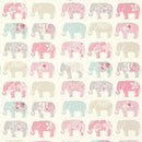 Elephants Pastel Cotton Oilcloth Tablecloth by Clarke and Clarke