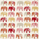 Elephants Spice Cotton Oilcloth Tablecloth by Clarke and Clarke