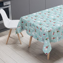 Elf on Shelf Duck Egg Blue Christmas Oilcloth Tablecloth