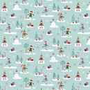 Elf on Shelf Duck Egg Blue Christmas Oilcloth Tablecloth