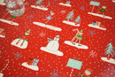 Elf on the Shelf Red Christmas Oilcloth Tablecloth