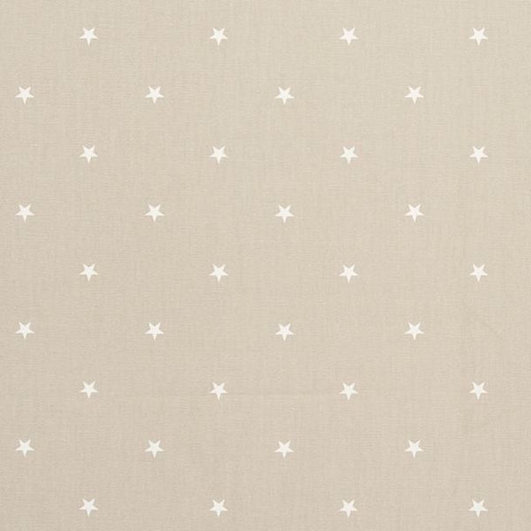 Etoile Stars Beige Linen Cotton Oilcloth Tablecloth by Clarke and Clarke