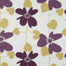 Freya Modern Floral Purple and Olive  Oilcloth Tablecloth