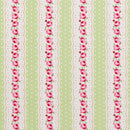 Chloe Floral Stripe Green and Pink Oilcloth Tablecloth