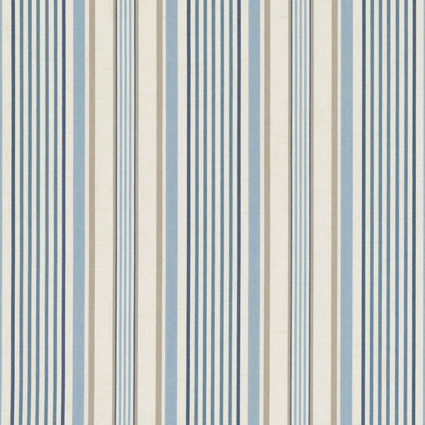 Coastal Stripe Chambray Beige Matt Oilcloth Table Cloth