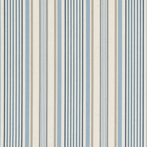Coastal Stripe Chambray Beige Matt Oilcloth Table Cloth