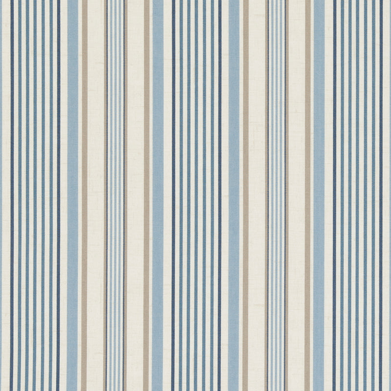 Coastal Stripe Chambray Beige Matt Oilcloth Table Cloth