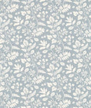Bellever Denim Blue Leaf Design Oilcloth Table Cloth