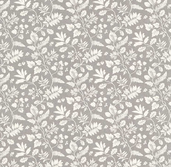 Bellever Graphite Grey Leaf Design Oilcloth Table Cloth