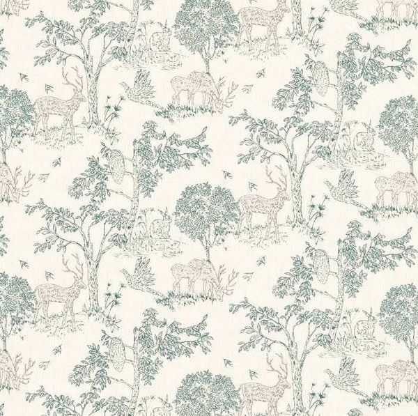 Rivington Woodland Teal Oilcloth Table Cloth