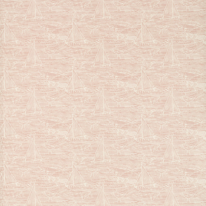 Whales and Sail Boats Pink Blush Matt Oilcloth Table Cloth