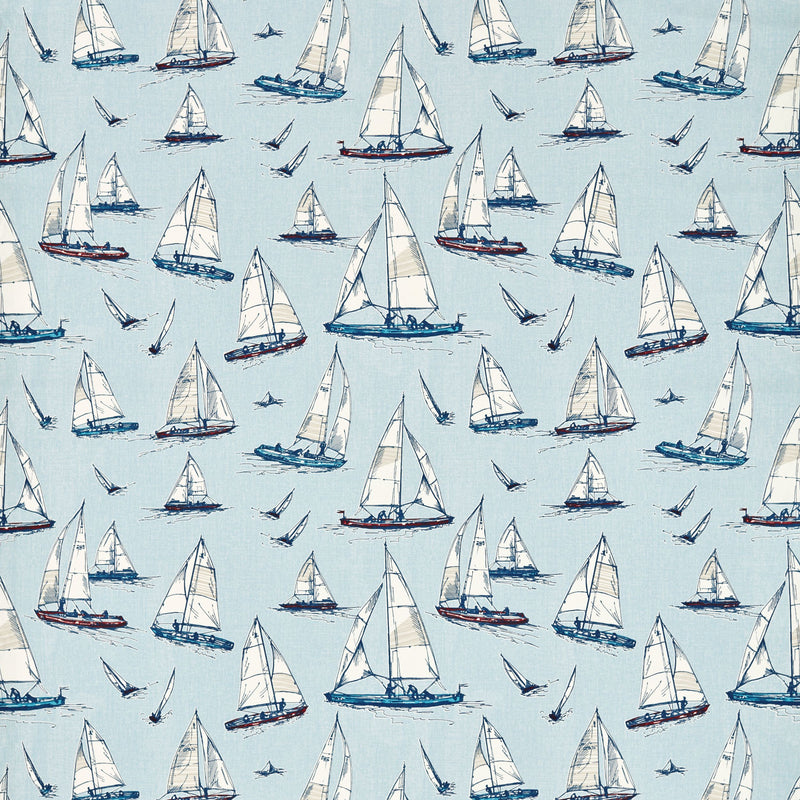 Sailing Yacht Marine Blue Matt Oilcloth Table Cloth