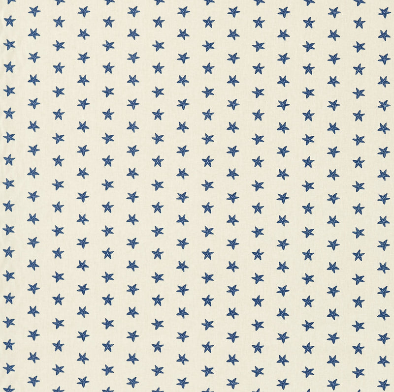 Seastar Natural and Navy Blue Star Fish Matt Oilcloth Table Cloth