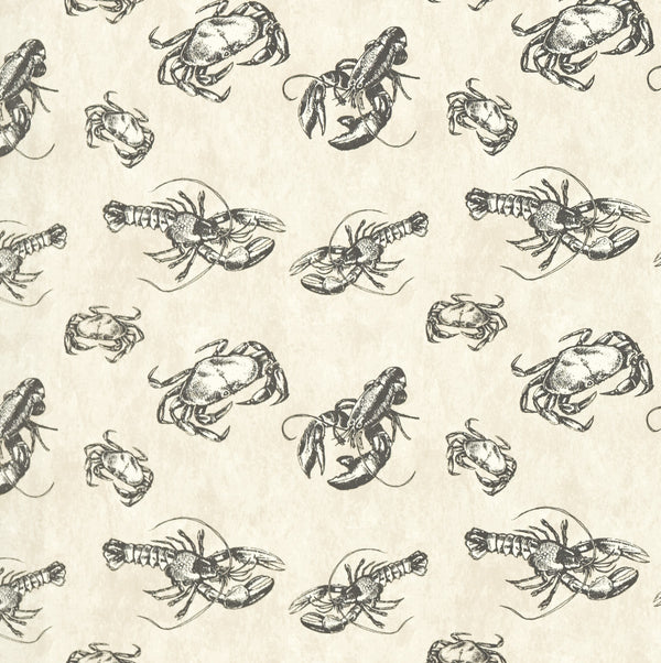Lobster Crab Grey Matt Oilcloth Table Cloth