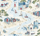 Waterfront Marine Blue Matt Oilcloth Table Cloth