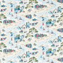 Waterfront Marine Blue Matt Oilcloth Table Cloth