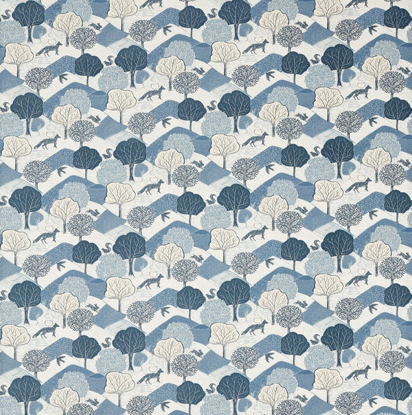 Kielder Woodland Midnight Blue Matt Oilcloth Tablecloth