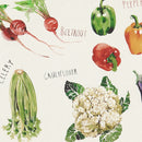 Farmers Market Vegetables Cream Oilcloth Tablecloth