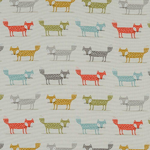 Foxy Fox Multi Cotton Oilcloth Tablecloth by Fryetts Fabrics
