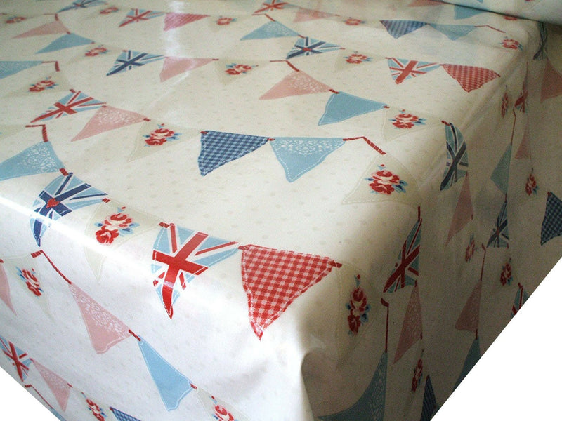 Fryetts Bunting Flags Blue Oilcloth Tablecloth