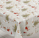 Fryetts Christmas Woodland Beige Oilcloth Tablecloth