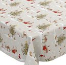 Fryetts Christmas Woodland Beige Oilcloth Tablecloth