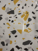 Fryetts Jazz Ochre and Grey Cotton Oilcloth Tablecloth