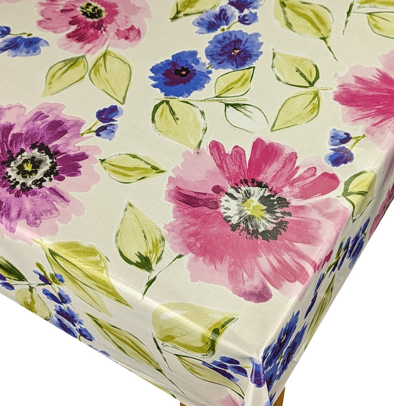 Fryetts Jenny Flowers Multi Oilcloth Tablecloth