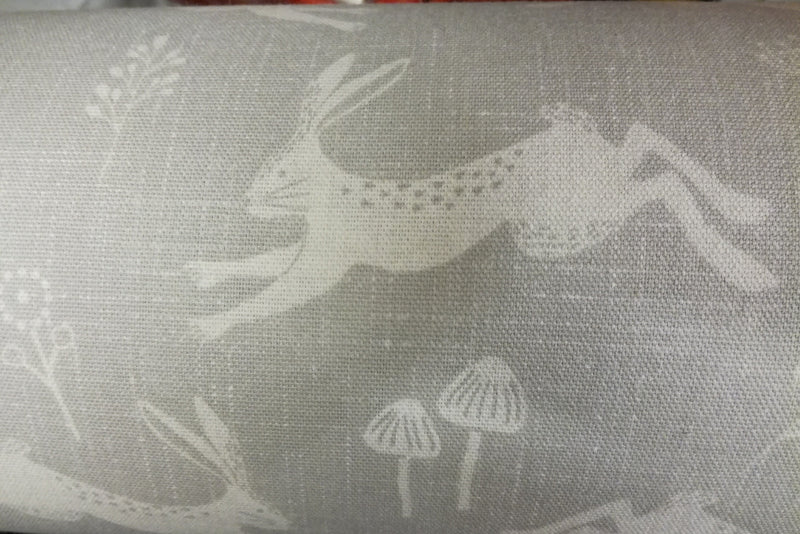 Fryetts Jump Hare Silver Grey Oilcloth Tablecloth