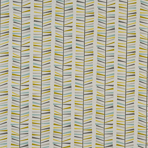 Fryetts Malmo Teal, Ochre, Grey Cotton Oilcloth Tablecloth