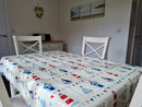 Fryetts Maritime Blue Cotton Oilcloth Tablecloth