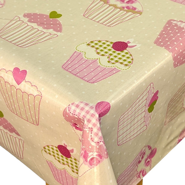 Fryetts Pink Cupcakes Oilcloth Tablecloth