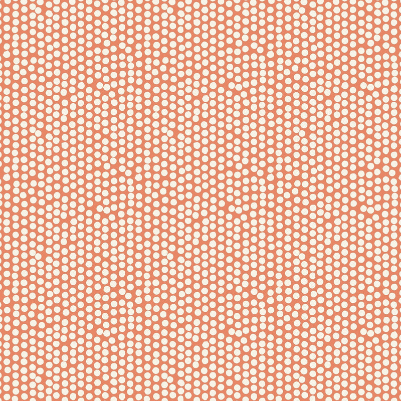 Fryetts Round PVC Tablecloth Spotty Burnt Orange Oilcloth 132cm