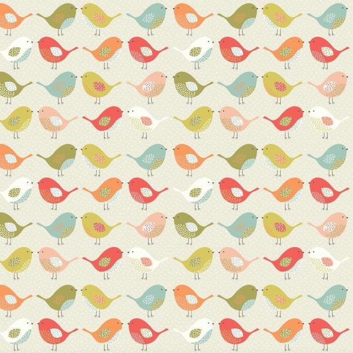 Fryetts Scandi Birds Multi Cotton Oilcloth Tablecloth
