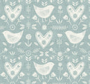 Fryetts Scandi Megeve Aqua Cotton Oilcloth Tablecloth