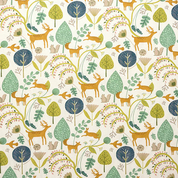 Fryetts Scandi Woodland Jade Cotton Oilcloth Tablecloth