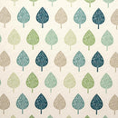 Fryetts Skara Leaves Jade Cotton Oilcloth Tablecloth