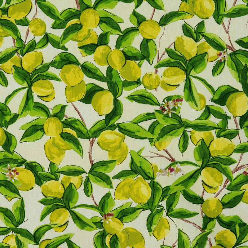 Fryetts Sorrento Lemons Cotton Oilcloth Tablecloth