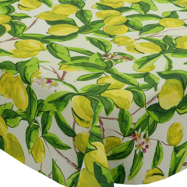 Fryetts Sorrento Lemons Cotton Oilcloth Tablecloth