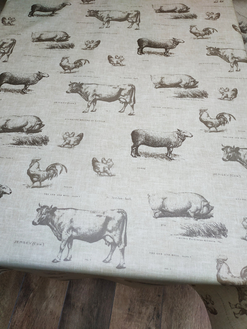Fryetts Vintage Farmyard Oilcloth Tablecloth