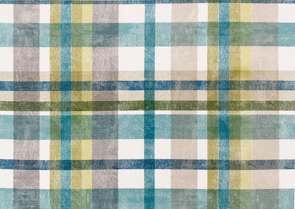 Fryetts Whitby Check Blue Multi Oilcloth Tablecloth