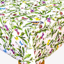 Garden Tablecloth with Parasol Umbrella Hole Wipe Clean Vinyl PVC Garden Birds and Butterflies 140cm x 140cm