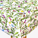 Garden Tablecloth with Parasol Umbrella Hole Wipe Clean Vinyl PVC Garden Birds and Butterflies 250cm x 140cm