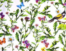 Garden Birds and Butterflies Vinyl Oilcloth Tablecloth