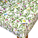 Garden Tablecloth with Parasol Umbrella Hole Wipe Clean Vinyl PVC Garden Birds and Butterflies 250cm x 140cm
